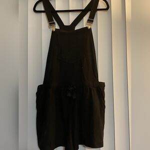 No Boundaries XL Shortalls Overalls Black